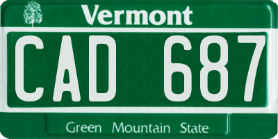 VT license plate CAD687