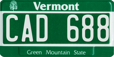 VT license plate CAD688