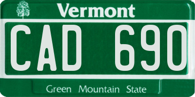 VT license plate CAD690