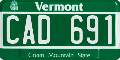 VT license plate CAD691