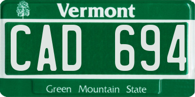 VT license plate CAD694