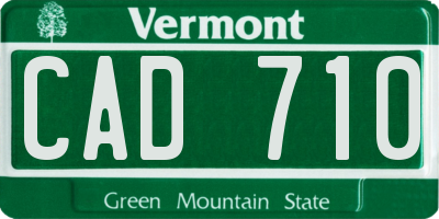 VT license plate CAD710