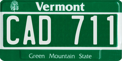 VT license plate CAD711