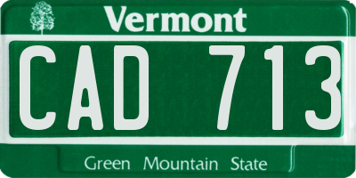 VT license plate CAD713