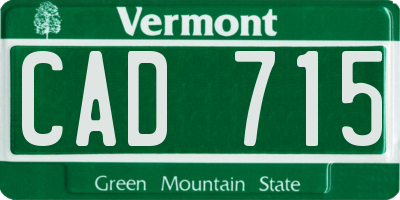VT license plate CAD715
