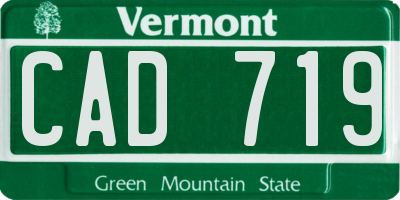 VT license plate CAD719