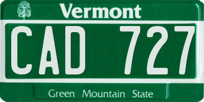 VT license plate CAD727
