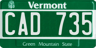 VT license plate CAD735