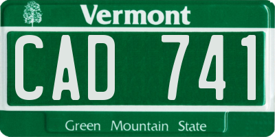 VT license plate CAD741