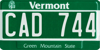 VT license plate CAD744