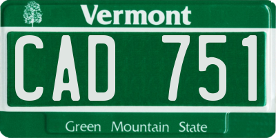 VT license plate CAD751