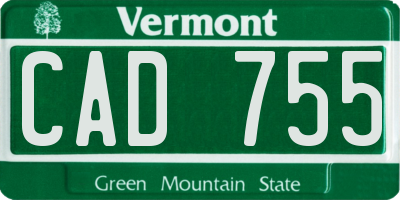 VT license plate CAD755
