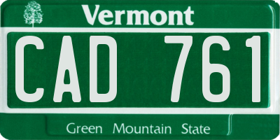 VT license plate CAD761