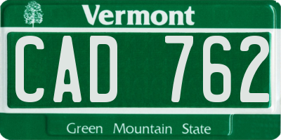 VT license plate CAD762