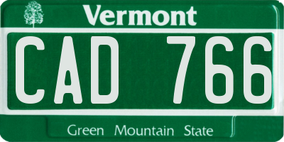 VT license plate CAD766