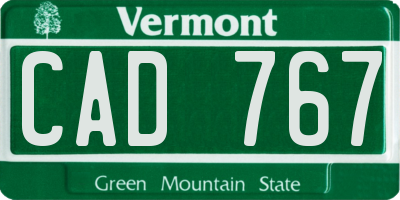 VT license plate CAD767