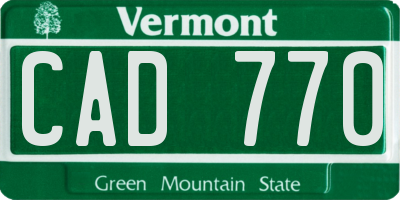 VT license plate CAD770