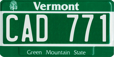 VT license plate CAD771