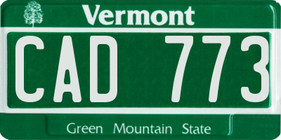 VT license plate CAD773