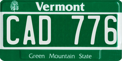 VT license plate CAD776