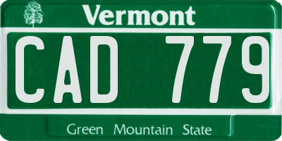 VT license plate CAD779