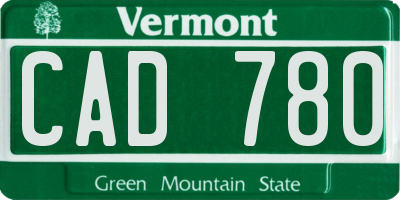 VT license plate CAD780