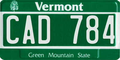 VT license plate CAD784