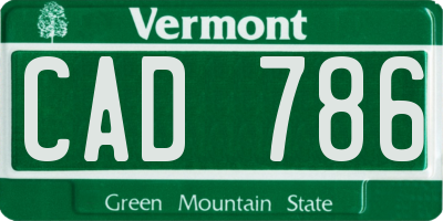 VT license plate CAD786