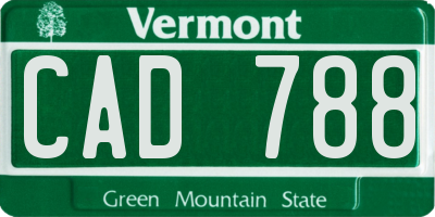 VT license plate CAD788