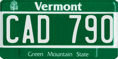 VT license plate CAD790