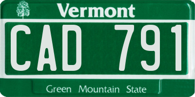 VT license plate CAD791