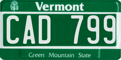 VT license plate CAD799