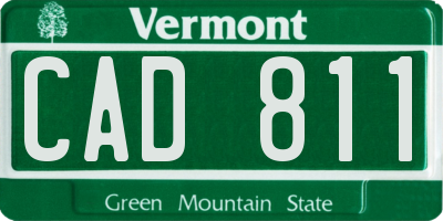 VT license plate CAD811