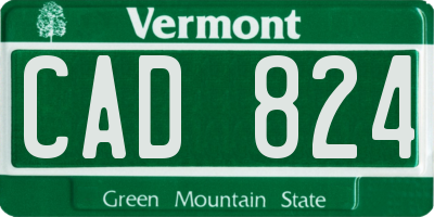 VT license plate CAD824