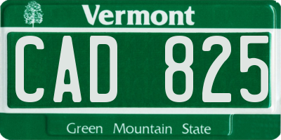 VT license plate CAD825