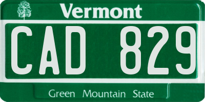 VT license plate CAD829