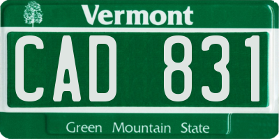 VT license plate CAD831