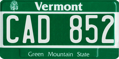 VT license plate CAD852