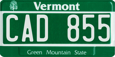 VT license plate CAD855