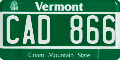 VT license plate CAD866