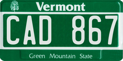 VT license plate CAD867