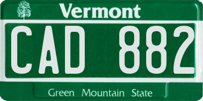 VT license plate CAD882