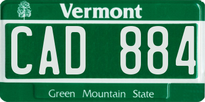 VT license plate CAD884