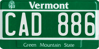 VT license plate CAD886