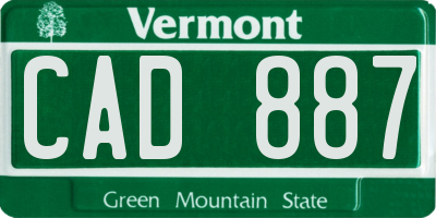VT license plate CAD887