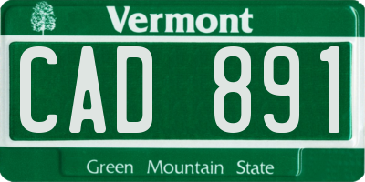VT license plate CAD891