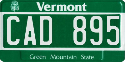 VT license plate CAD895