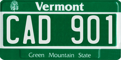 VT license plate CAD901