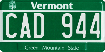VT license plate CAD944