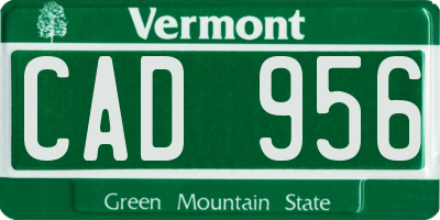 VT license plate CAD956